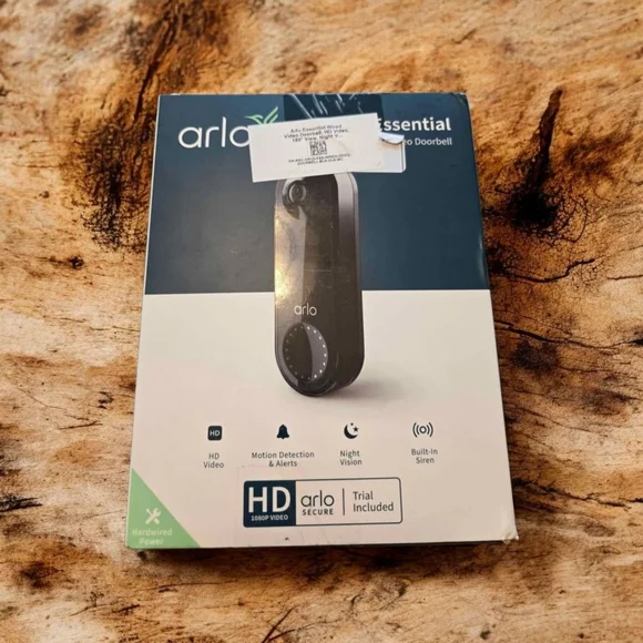 Arlo Essential Wired Video Doorbell in Black