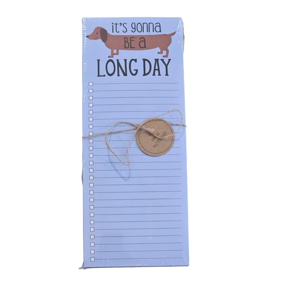 NWT - Emily Dumas - Dachshund Long Day Reminder List Blue Notepad