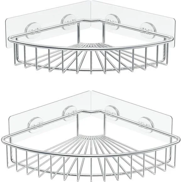 2-Pack Corner Shower Caddy, SUS304 Stainless Steel, Wall Mounted