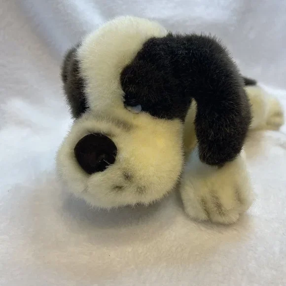 Vtg Russ‎ Berrie St Bernard Puppy Dog Plush Barrels Stuffed Bean Bag Plush