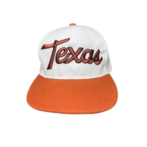 Texas Academy Fits AF Snapback Hat Cap Burnt Orange White Mens Adjustable OSFA‎