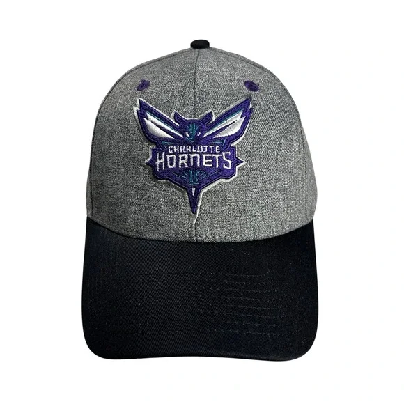 NBA Charlotte Hornets Snapback‎ Hat Gray Black Purple Adjustable Basketball Cap