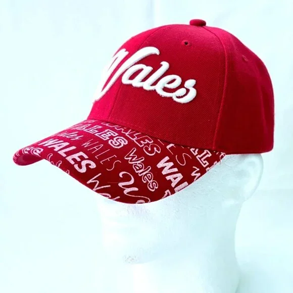 Wales Red Adjustable Strapback‎ Baseball Cap Hat NWT
