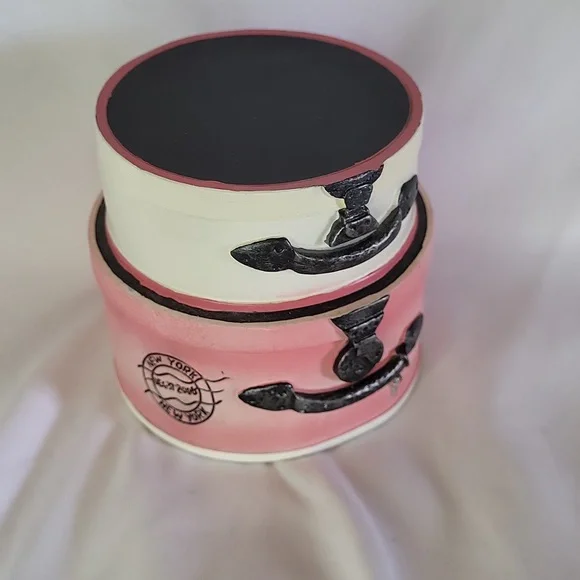 Cotton ball jar Shopping Spree Sears 2006 Pink black decor 4 x 4