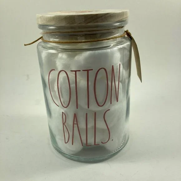 NWT Rae Dunn cotton ball glass rainbow holder