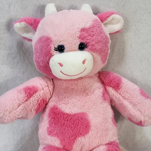 Build A Bear Pink Cow Plush Strawberry Feet Milkshake Spotted Stuffed Animal 16