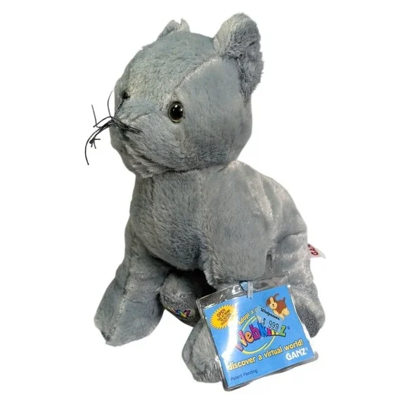 GANZ Webkinz Plush Toy - Charcoal Cat - Sealed Code HM152