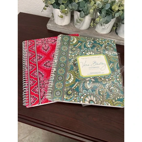 Vera Bradley spiral notebook in retired patterns like Peacock and Carnaby