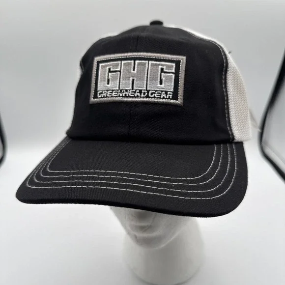 AVERY GREENHEAD GEAR GHG LOGO MESH BACK‎ TRUCKER HAT BALL CAP BLACK GREY WHITE