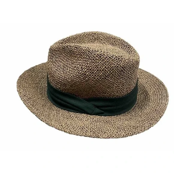 Straw Hat Mens Green Band Sun Protection Styled In Australia Summer Club