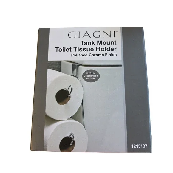Giagni Tank Mount Toilet Tissue Holder Polished Chrome Finish 1215137 NEW