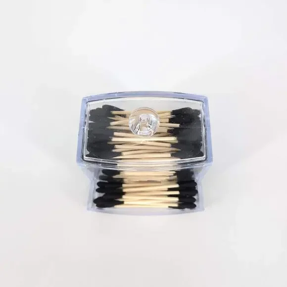 Clear Transparent See Through Acrylic Cotton Swab Dispenser Q Tip Storage Box