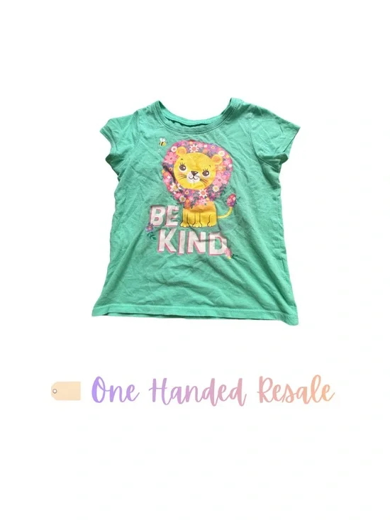 🦁 The Children's Place Mint Green Short Sleeve Lion Be Kind Tee Graphic 4T