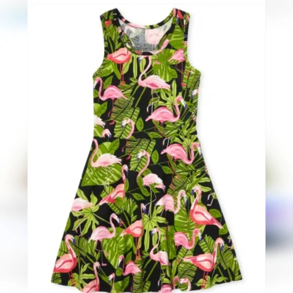 The Children's Place Flamingo Knit Dress Girls Size 5 6 Summer Vacation