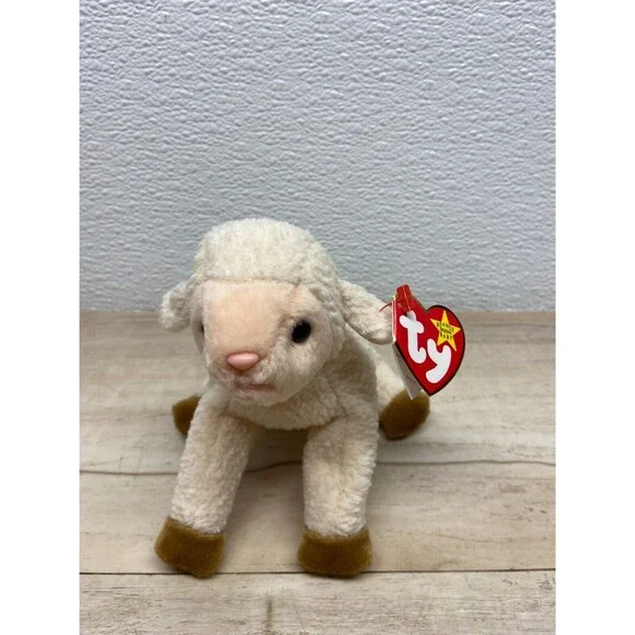 Vtg 1998 Ty Beanie BabIes Ewey The Lamb With Tag