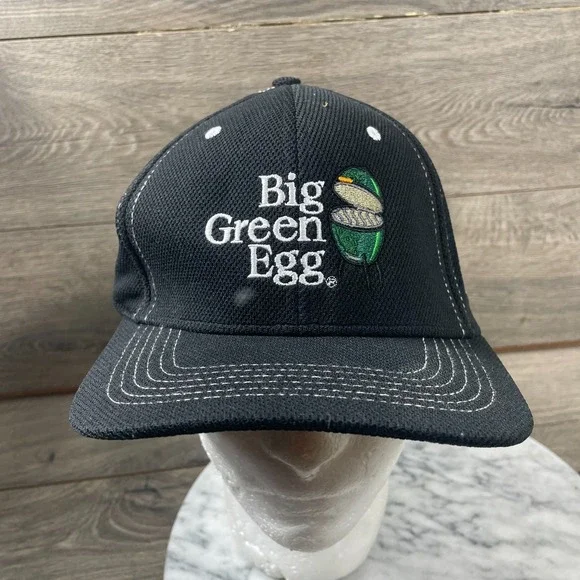 Big‎ Green Egg Hat Mens Black Adjustable Embroidered Logo Barbecue Grill Trucker