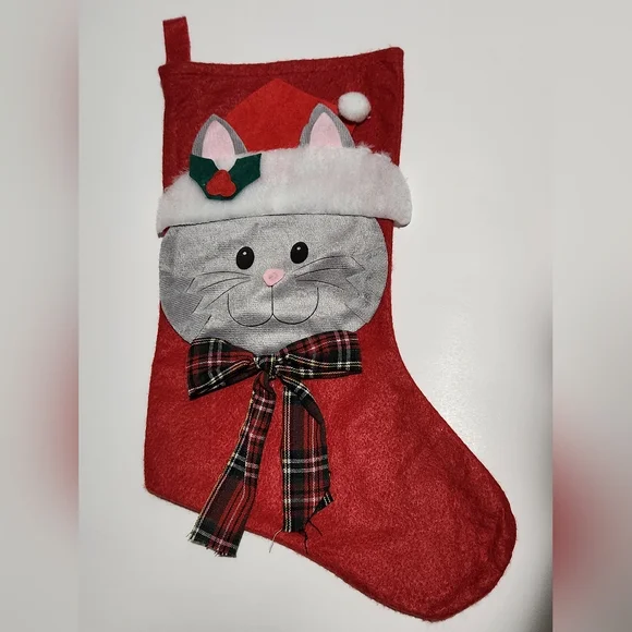 Cat Christmas Stocking With Cat Toys