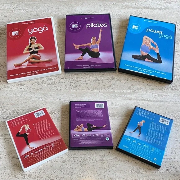 Mtv Series Yoga Pilates workout healthy weight loss longevity fitness 3 DVD set