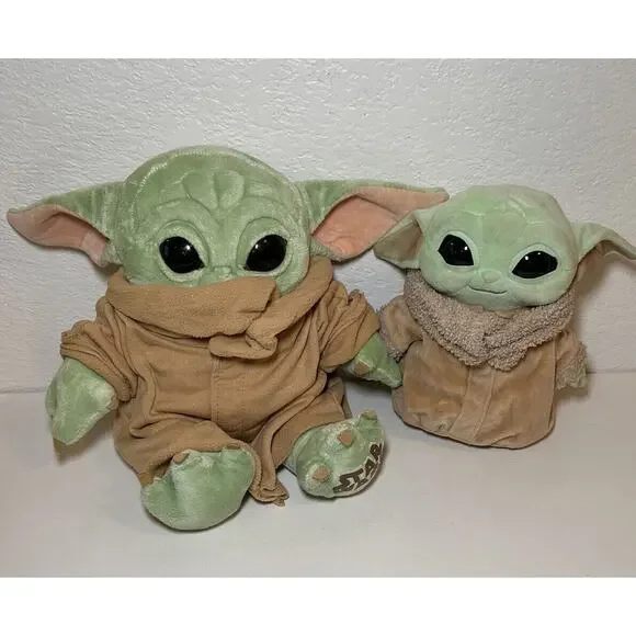BaB + Mattel Lot Of 2 Child Grogu Baby Yoda Star Wars Mandalorian Stuffed Plush