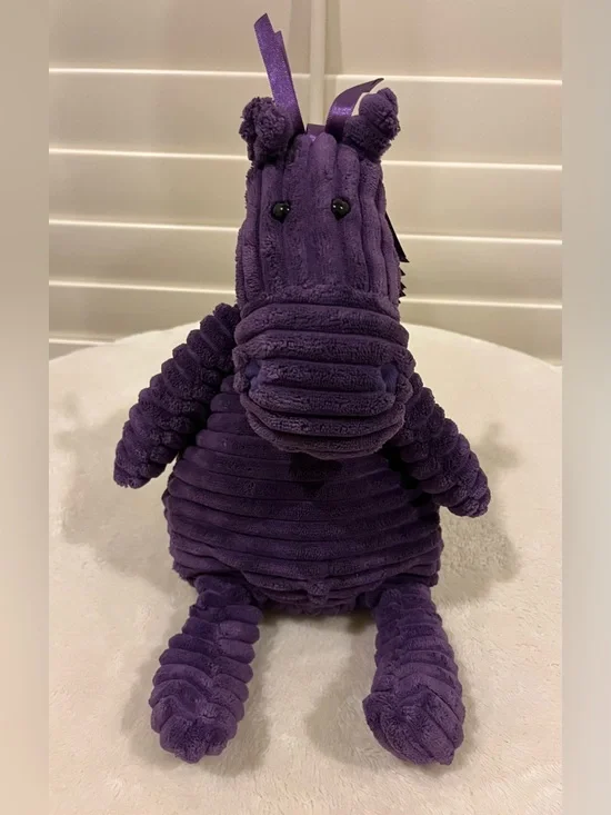 Jellycat Cordy Roy Horse Plush Purple Corduroy Stuffed Animal Toy Ribbon 16”