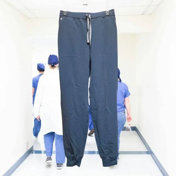 FIGS Navy Blue Joggers with Grey‎ Strings Size 2XL(D17)