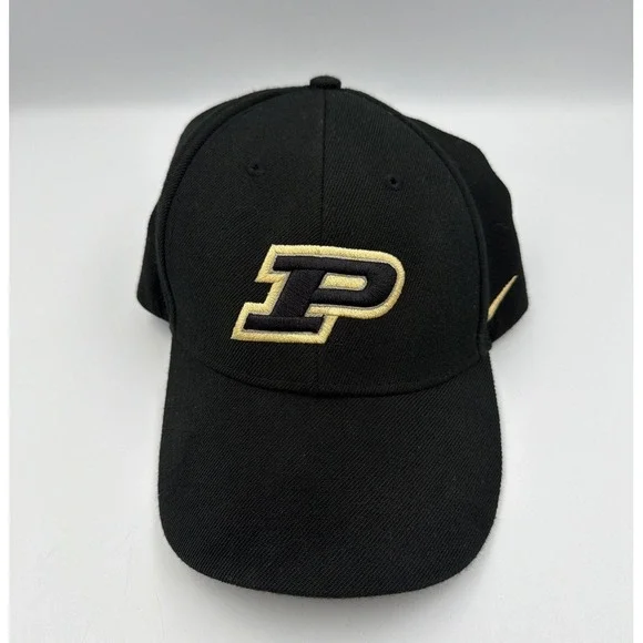 Nike Team Purdue Boilermakers Black Adjustable Fan Hat Cap Outdoor One Size