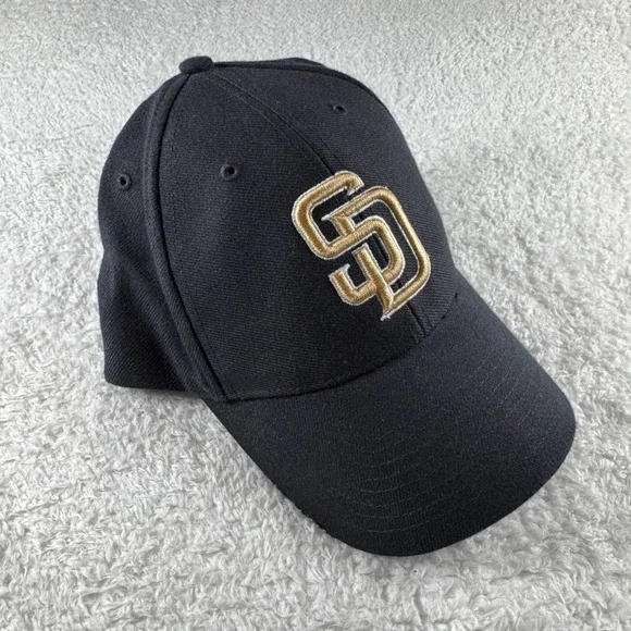 Vintage 90s San Diego Padres Twins Enterprise Navy Wool‎ Adjustable Hat Cap