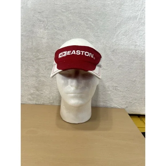 Easton Red White Adjustable Visor One Size Cotton Sports Baseball Hat