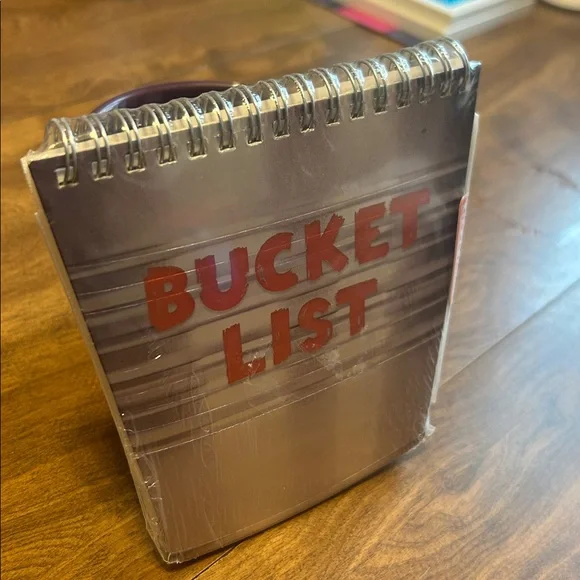 Bucket List Notebook silver pail‎ 96 pages NWT