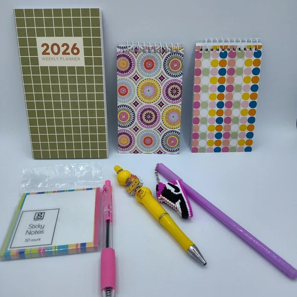 Stationery Bundle 2026 Planner Notepads Pens Sticky Notes Set Stocking Stuffer