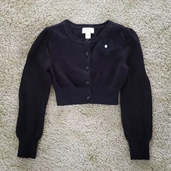 The Children's Place Black Shrug Cropped Sweater S