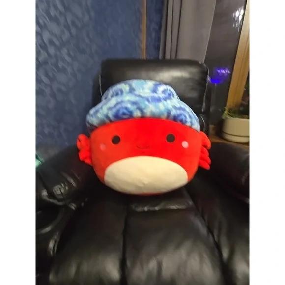 Rare Retired Indie the Hermit Crab Squishmallow Large 24 Inch Red‎ With Blue