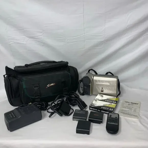 Vintage 2000’s Sharp VL-E780U Viewcam Video8 Camcorder & Accessories