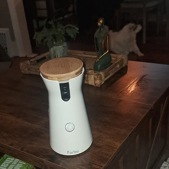Furbo White Pet Camera with Bamboo Top - Furbo