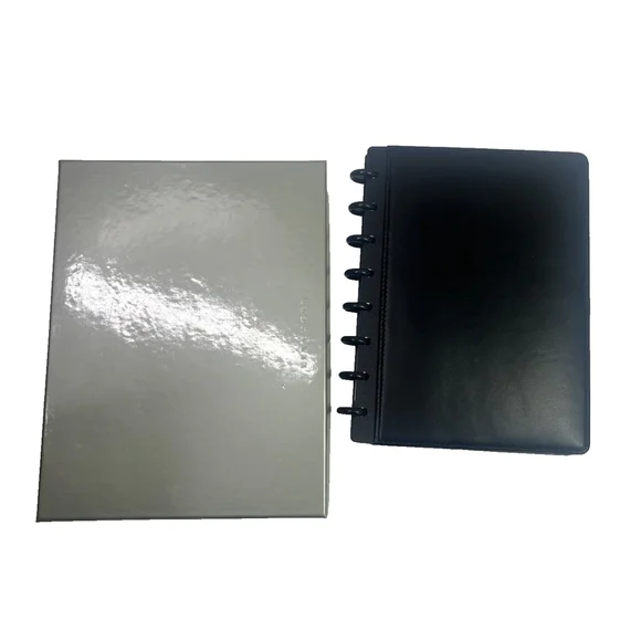 Levenger Circa Foldover Notebook Size Junior Smooth Black Leather New Prudential