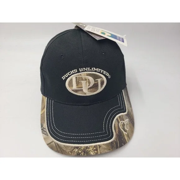 Ducks Unlimited Camo Strapback Adjustable Hat Cap Hunt Fish Dad Men Black‎ Brown