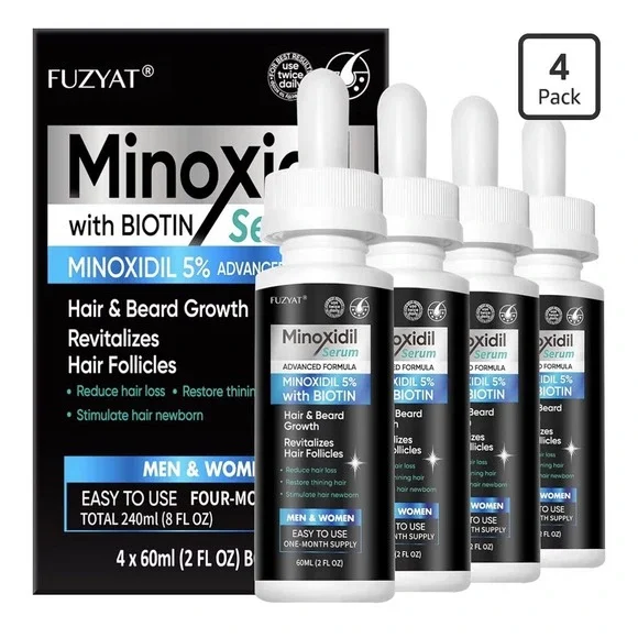 FUZYAT Minoxidil 5% Biotin Serum Extra Strength Hair Beard Growth 240ml