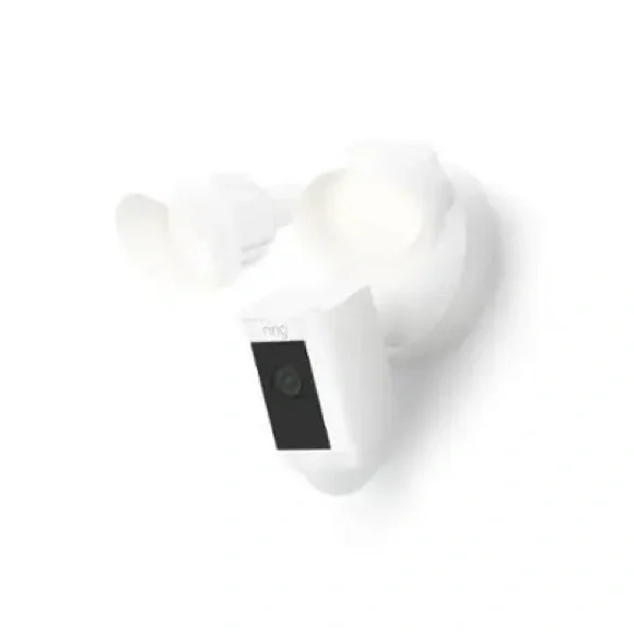 Ring White Spotlight Security Camera with Dual Lights