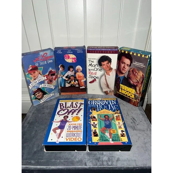Retro VHS tape collection, Tom Hanks, Richard Simmons bundle