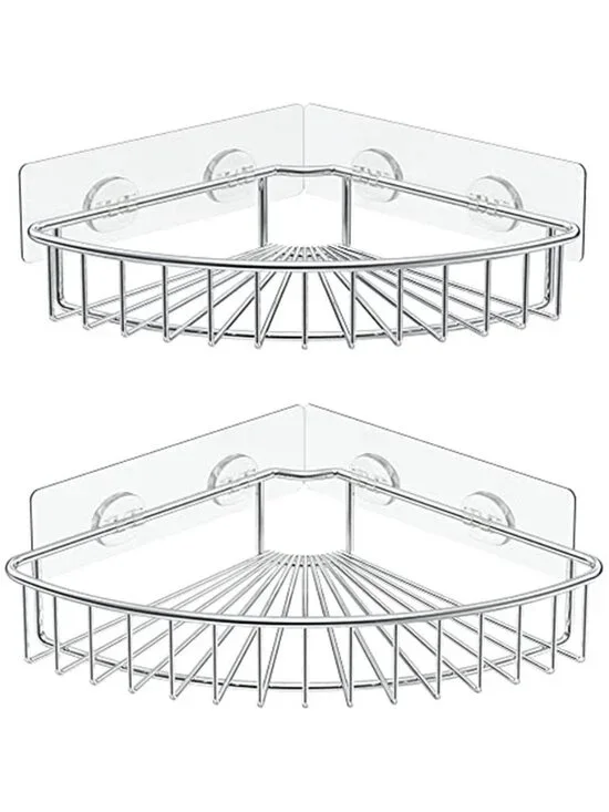 Corner Shower Caddy Stainless Steel Adhesive Wall Mount Bathroom Organizer 2Pack