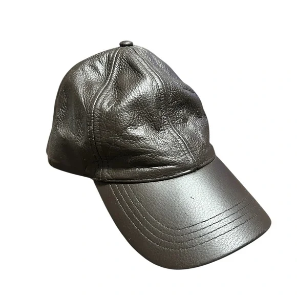 Vintage Genuine Leather Brown Strapback Minimalist Y2K Streetwear Cap Adjustable