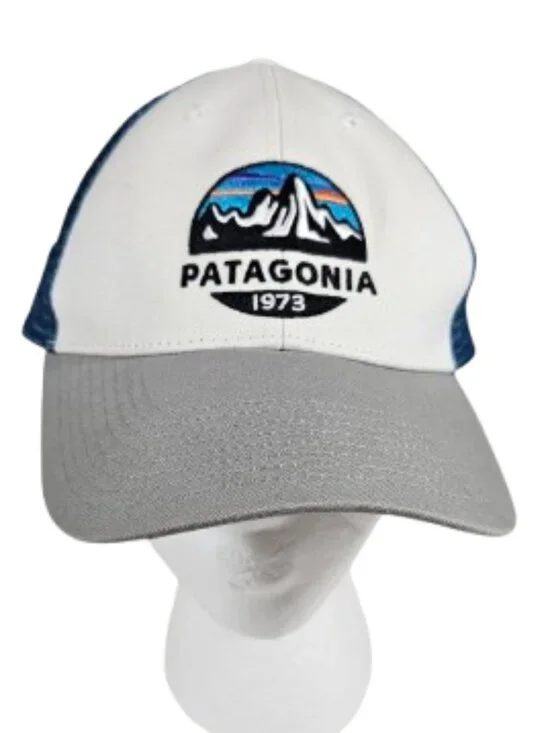 Patagonia 1973 Trucker's Hat White Blue Adjustable Snapback