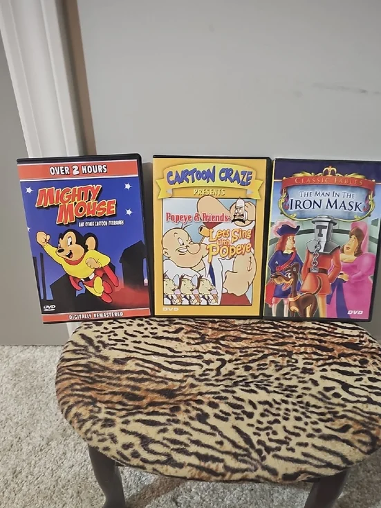 Mighty Mouse, Popeye & The Iron Mask DVD Trio - Blue, Yellow, Purple