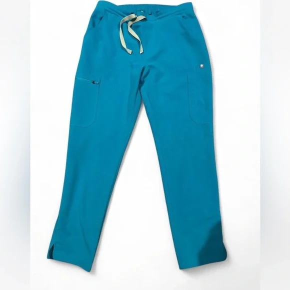 Figs Blue Joggers with Drawstring Waistband and Elastic Cuffs
