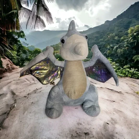 Plush Pterodactyl Dinosaur Gray Stuffed Animal 16