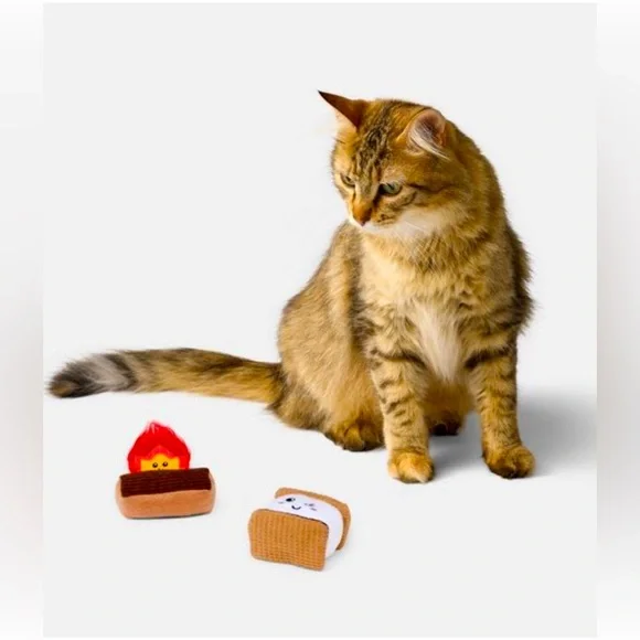 Catnip Pounce S’more & Fire Cat Toy Set - 2pk - Boots Barkley™ NIP