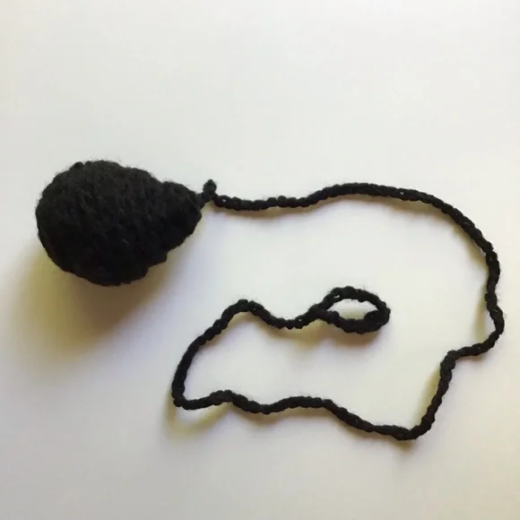 Handmade Crochet Yarn Cat Toy Black Bug With 30