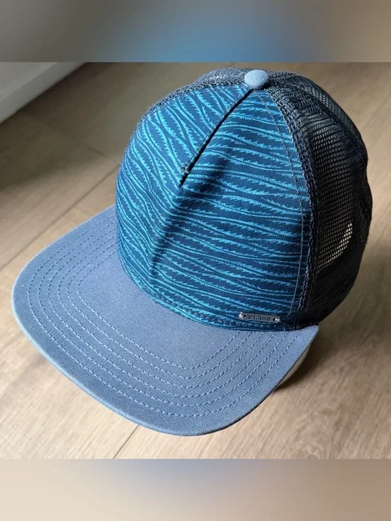 Prana Vista Trucker Blue Men’s Baseball Cap Snapback O/S Cotton Poly #U5VIST315