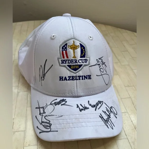 Ryder Cup 2016 Hazeltine Signed Cap Jordan Spieth, Tom Lehmann, etc