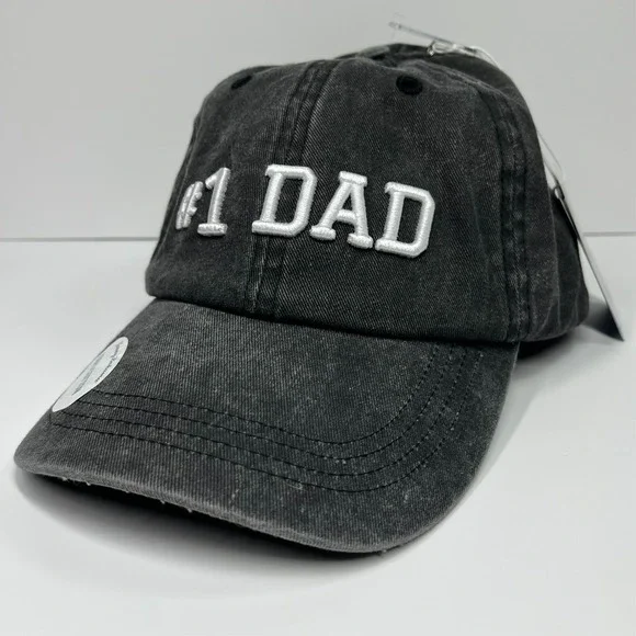 Tommy Bahama Hat Mens Embroidered #1 Dad Adjustable Baseball Cap Heathered Black